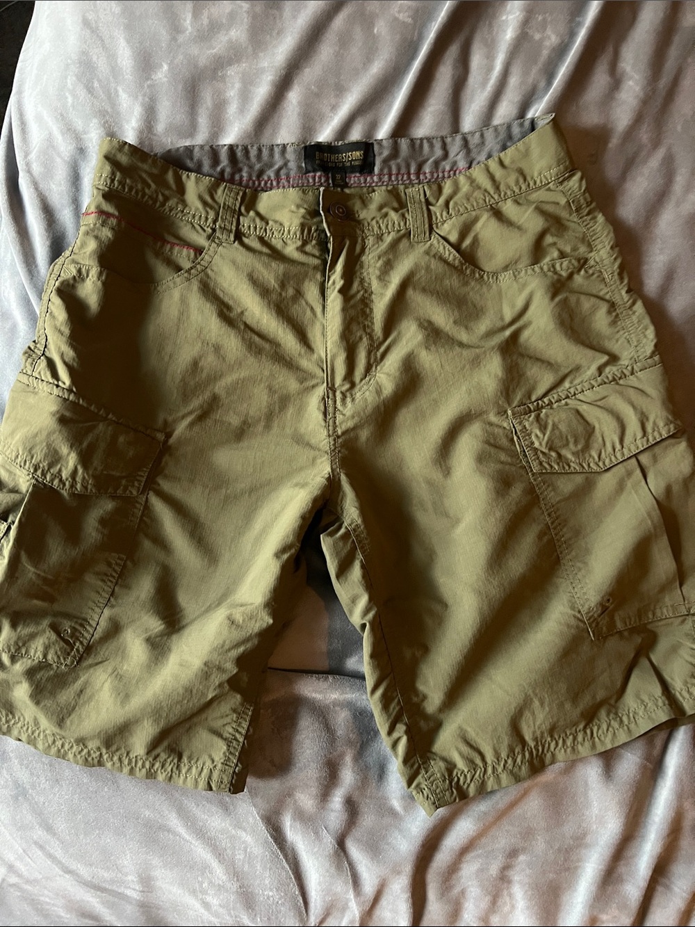 Brother/Sons Men's Olive Cargo Shorts with Side Pockets